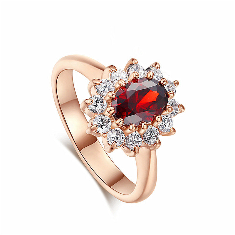High-end Luxury Engagement Ring - High-grade blue zircon gold ring