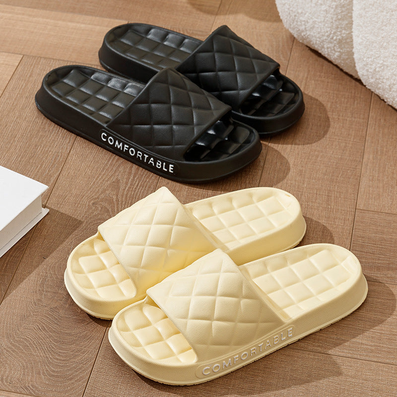 Men's Home Slippers With Plaid Design
