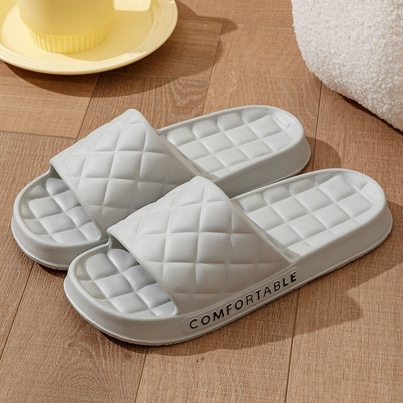 Men's Home Slippers With Plaid Design