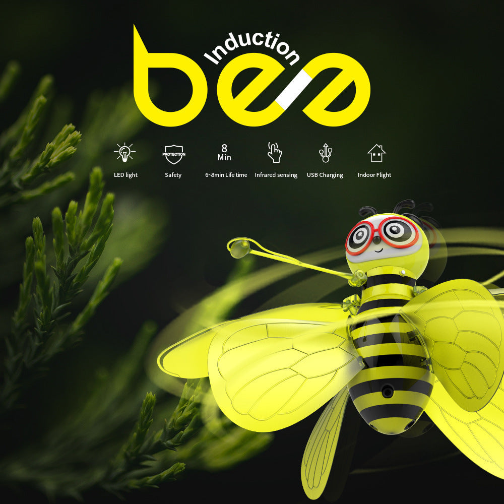 Magical Flying Bee Drone – Infrared Gesture-Controlled Fun for Kids! ✨ Mini Flying Ball Bee Toys - Rc Infrared Induction Drone Helicopter With Shinning Gesture Sensing Bee Flying Vehicle - JumoShop