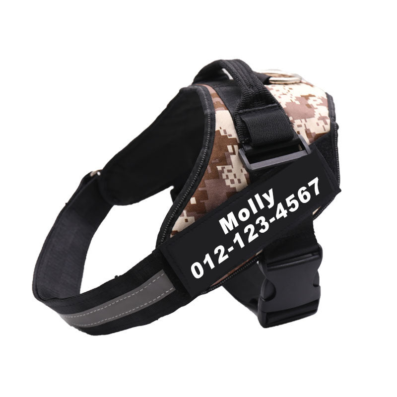 Custom No-Pull Reflective Dog Harness – Personalized Breathable Adjustable Pet Vest for Small & Large Dogs
