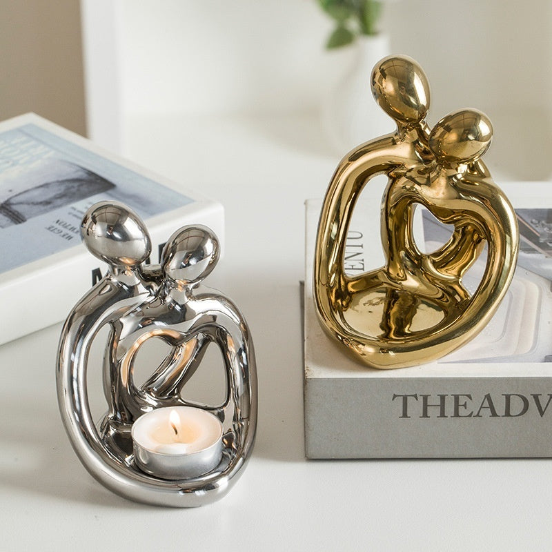 Ceramic Couple Candlestick – Nordic Retro Candle Cup Ornament! - JumoShop