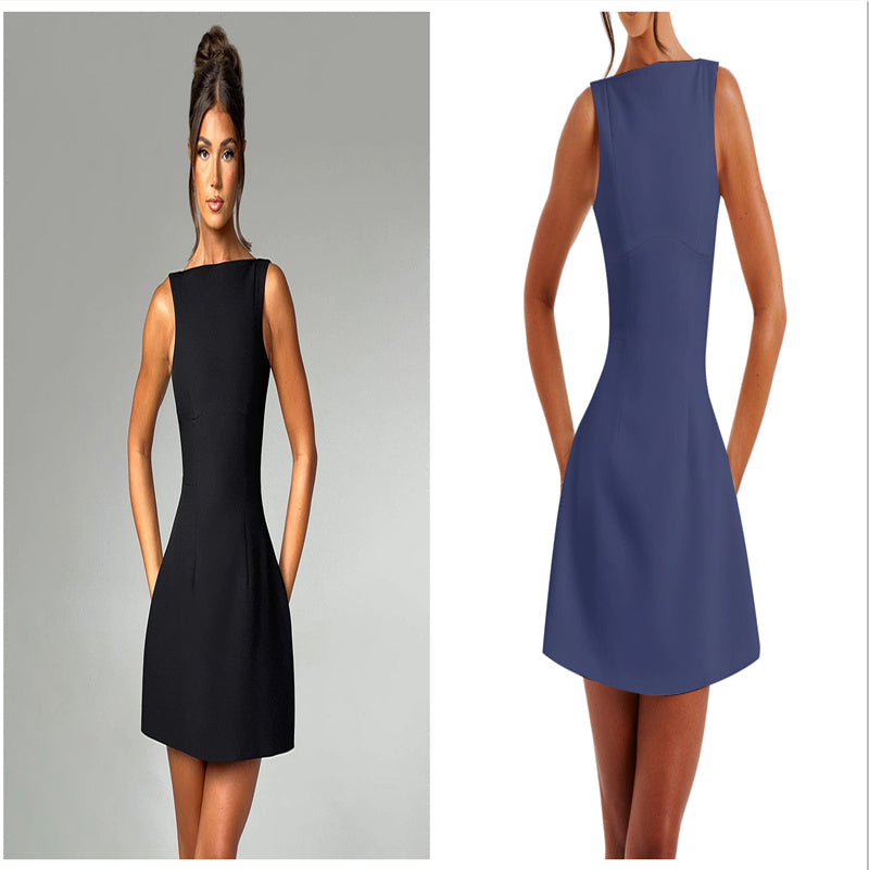 Sexy Slim-fitting Backless Dress - Summer Sleeveless Short Dresses