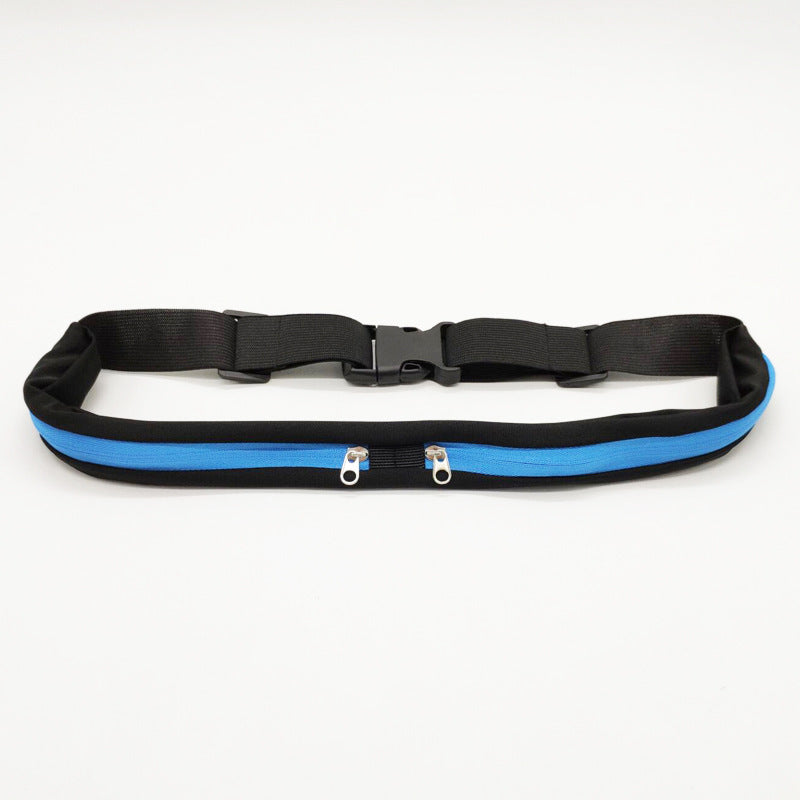 Sports Waist Bag With Double Pocket - Slim Zip Running Phone Belt Bags