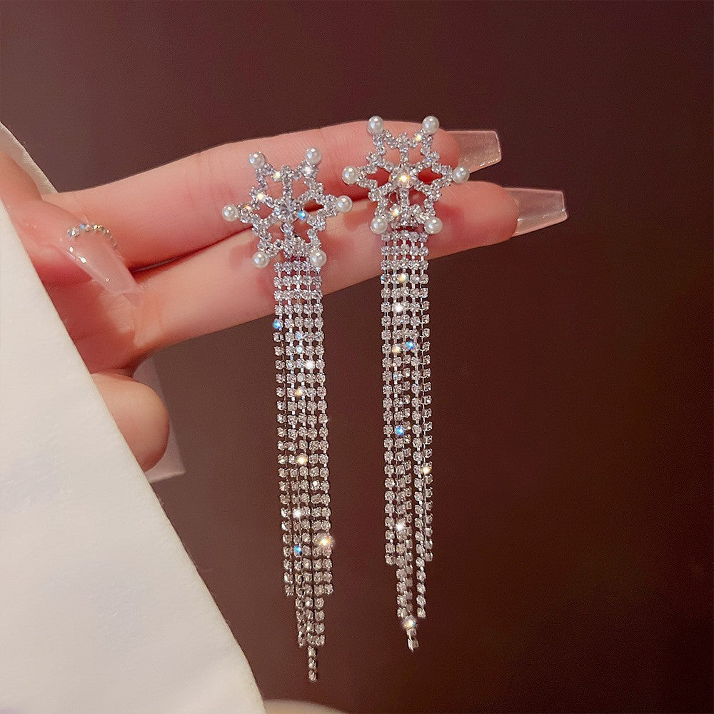 Sterling Silver Needle Light Luxury Pearl Earrings - Graceful Personality