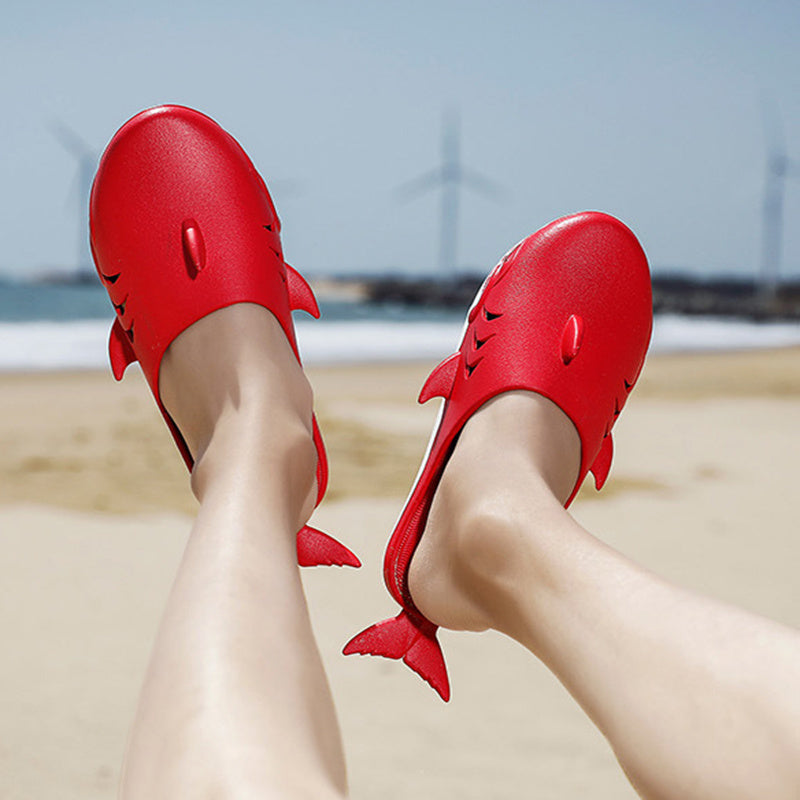Shark Slippers Beach Shoes -- Flat Slippers Women Men