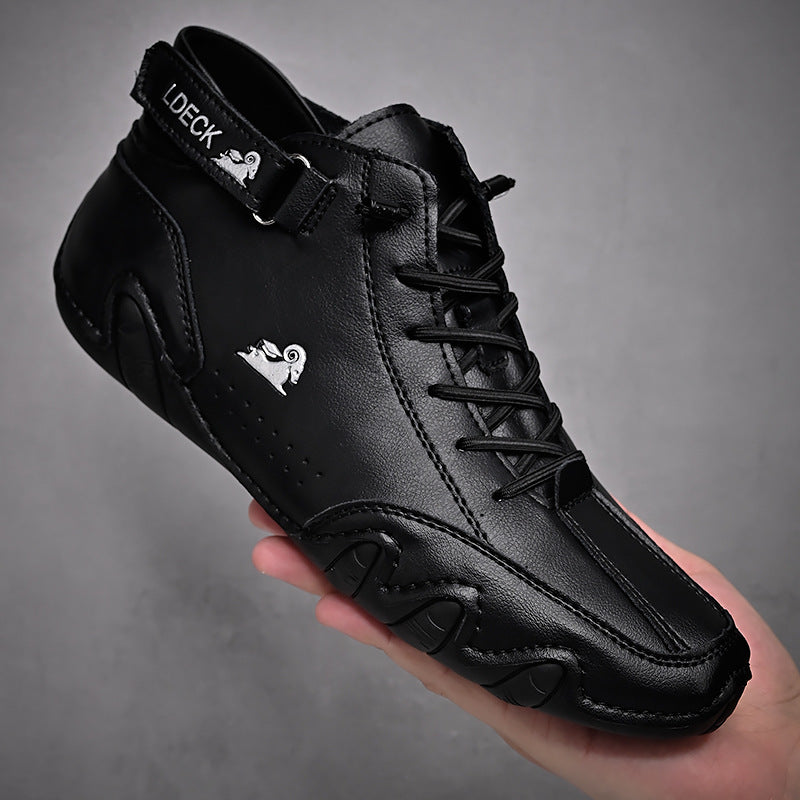 Men's Ankle Boots - Autumn Winter Suede Velcro Shoes Fashion Lace-up Sneakers