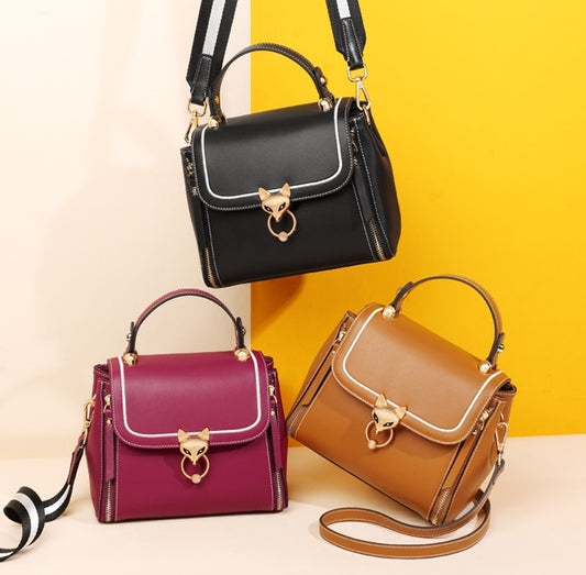 Fashion Lady Handbag - Leather Stylish Crossbody Bags Large Capacity
