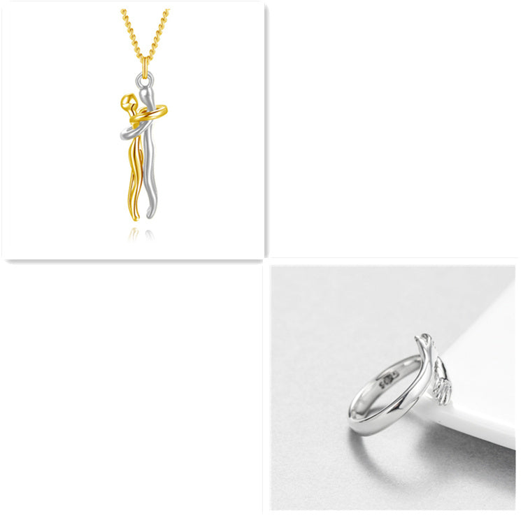 Love Hug Necklace - Unisex Men Women Couple Jewelry Chain Valentines Day Lover Gift