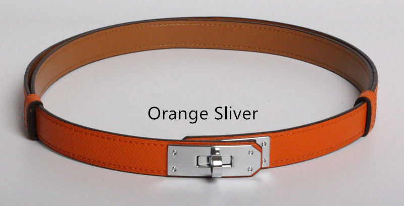 High Quality Women's Real Leather Belts – 1.8cm Width with Golden Buckle