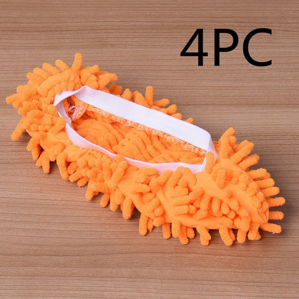 2pcs Set Multifunctional Chenille Micro Fiber Slipper Shoe Covers