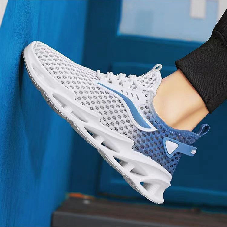Men's Lace-up Sneakers - Mesh Sports Shoes Fashion Hollow-sole Low Top Running Shoes