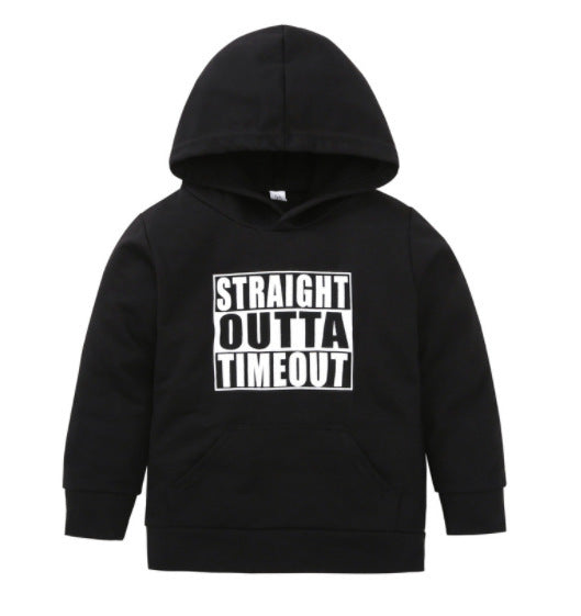 Children's Hooded Sweater Letter Top