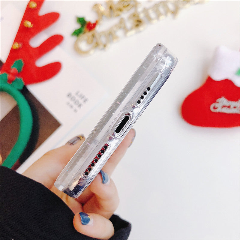 Santa Claus Christmas Tree Quicksand Shell Phone Case