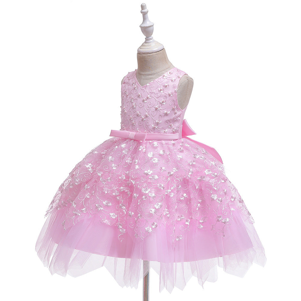 Flowery Girls Middle And Small Dresses