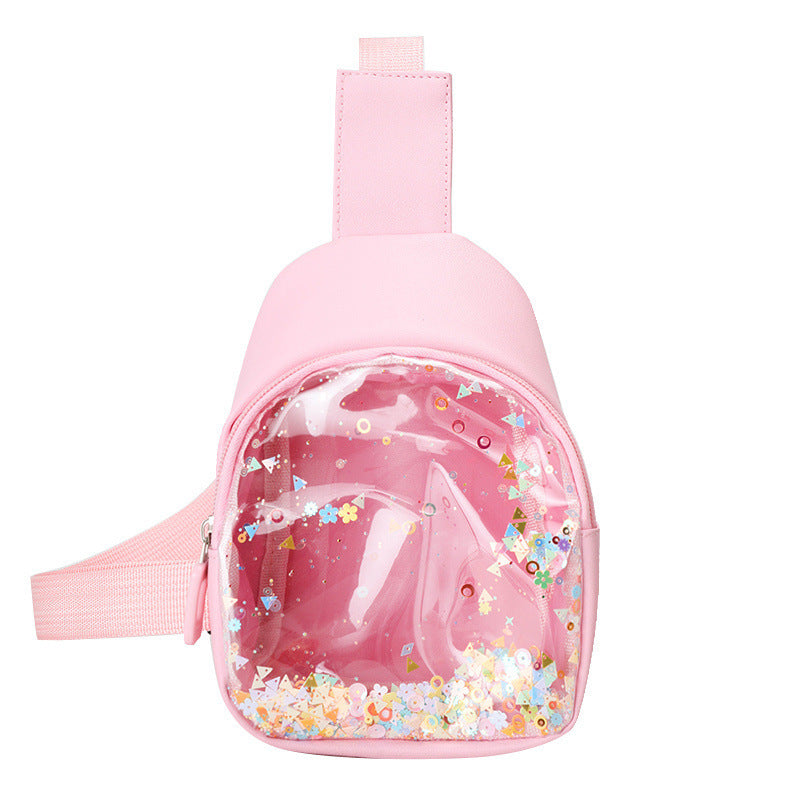 PU Leather Children's Chest Bag -  Quicksand Lightweight Children's Trendy Cool Shoulder Bag