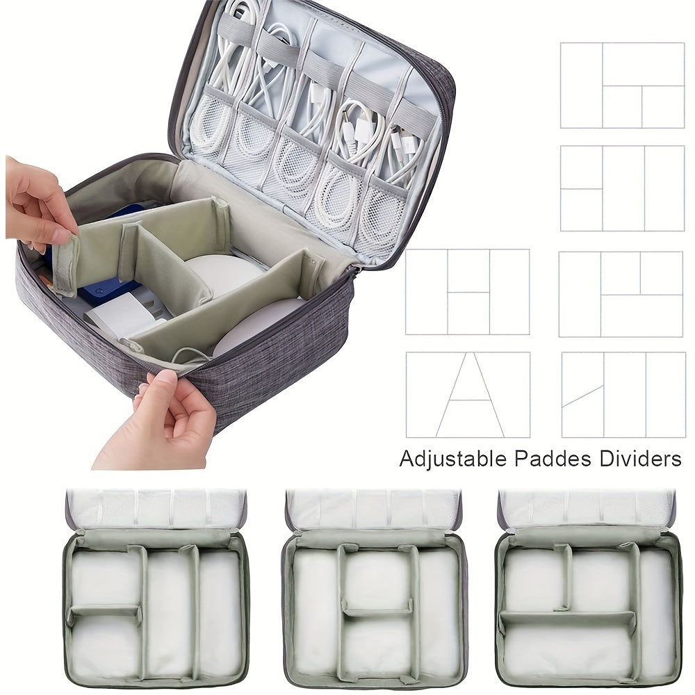 Electronics Organizer Travel Bag - Cable Organizer Waterproof Portable Digital Storage Bag Electronic Accessories Case - JumoShop