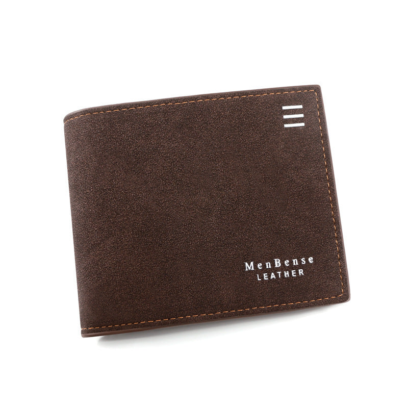 New Personalized Men's Short Wallet - Fashion Silk Screen Wallet Men's Frosted Clutch Wallet