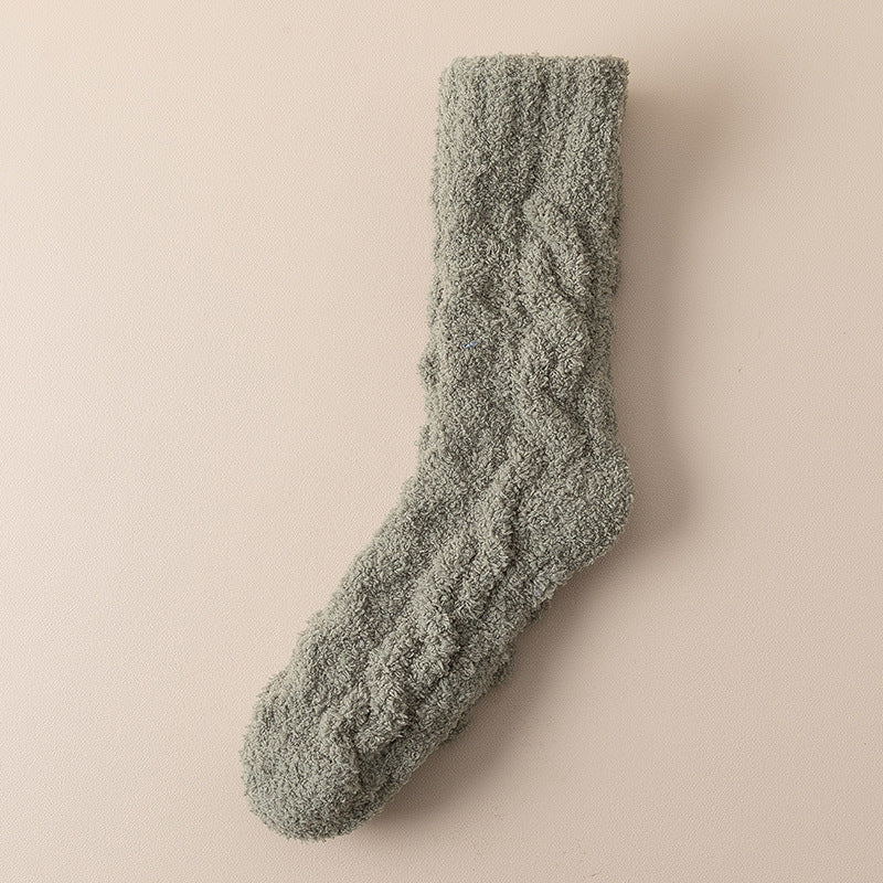 Winter Warm Fuzzy Coral Fleece Socks - Women Men Velvet Thickened Home Sleepping Floor Socks