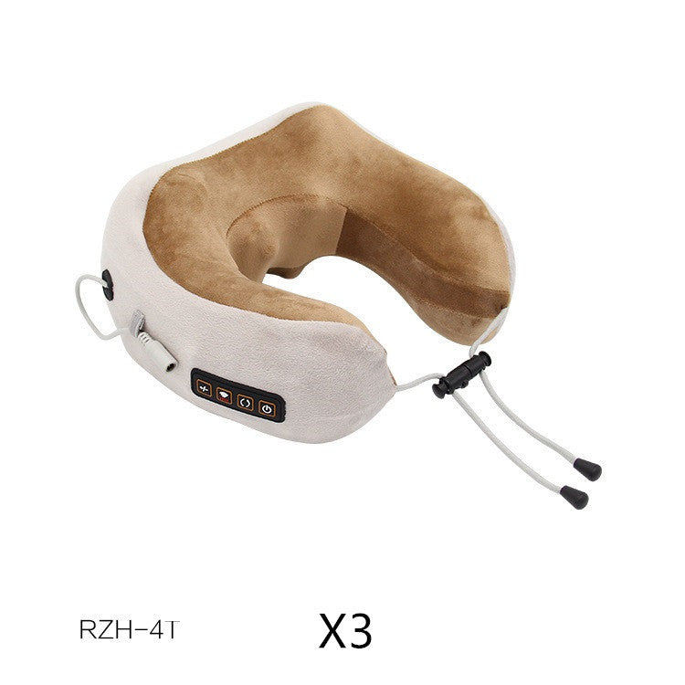 Gold U-type Massage Pillow - Multi-function Shoulder Cervical Car Neck Guard