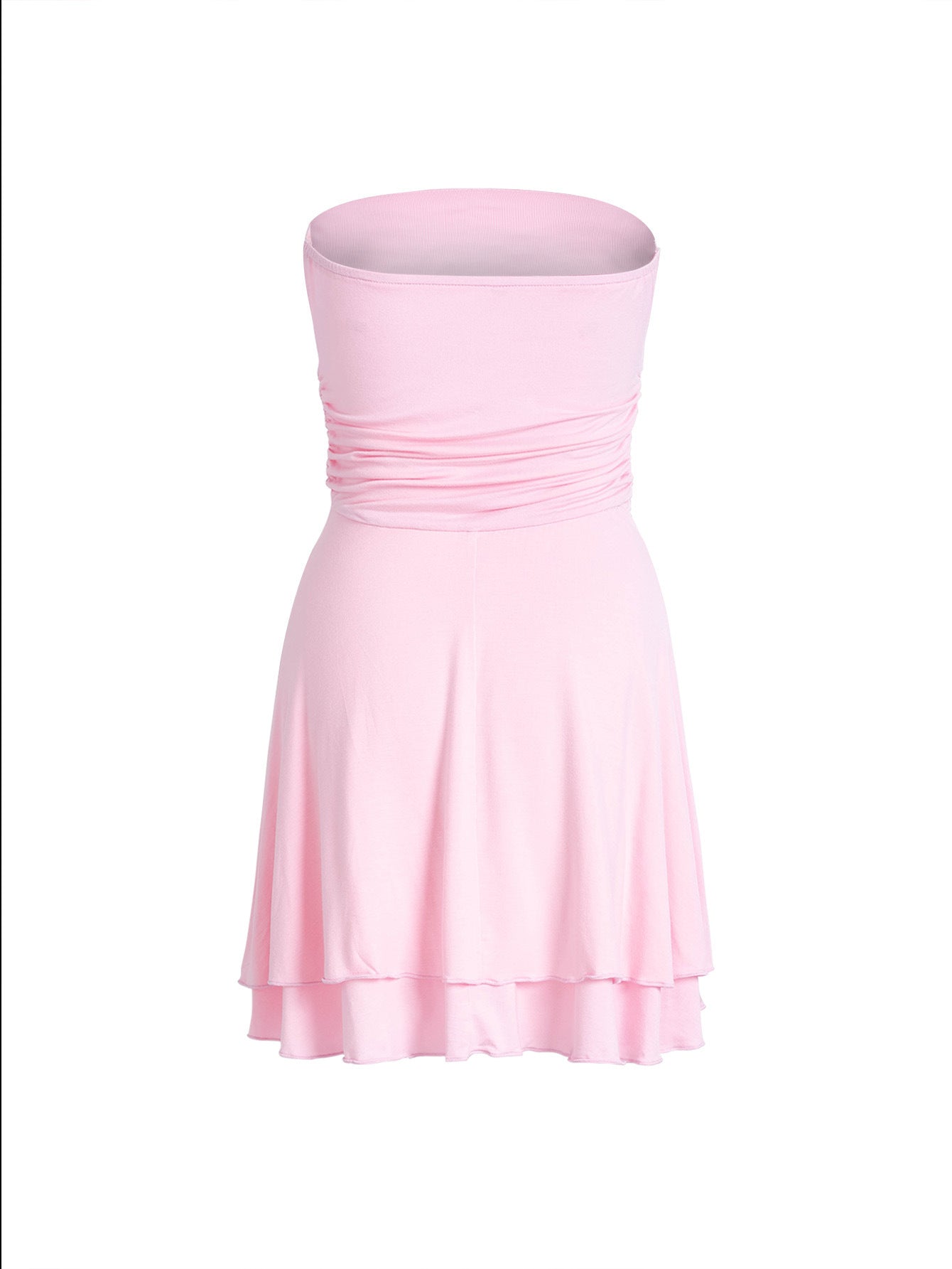 Sexy Y2K Tube-top Short Summer Pleated Tight Dresses For Womens Clothing