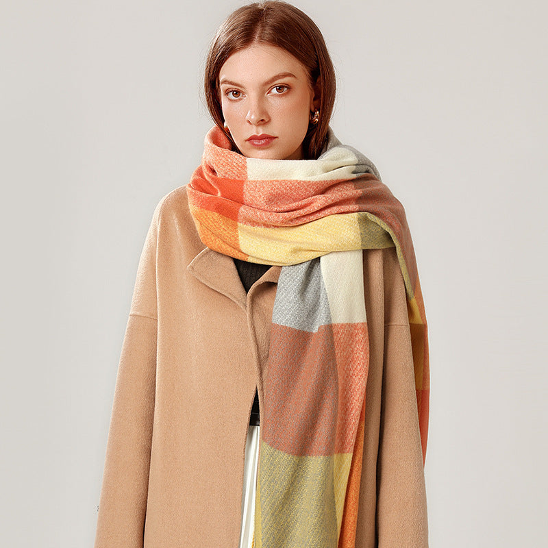 New Cashmere Tassel Thick Cold And Warm Scarf