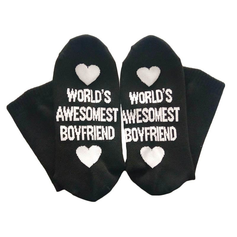 Unisex Cotton Socks - Printing Letter Funny Socks For Boyfriend   Girlfriend Valentine's Day Gift
