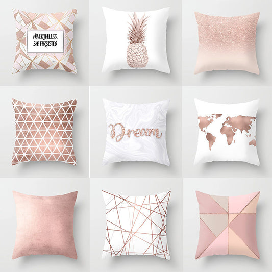 Pink Sofa Cover - Cushion Pillowcase