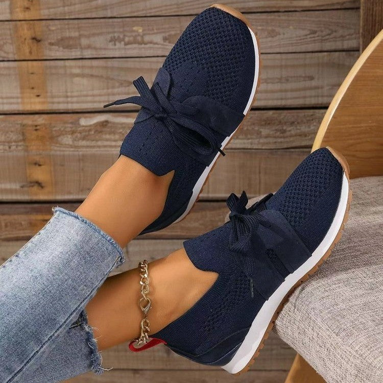 Lace-Up Mesh Flats Shoes for Women