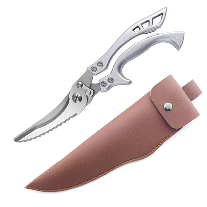 Kitchen Multifunctional Stainless Steel Scissors – Chicken Bone Cleaver, Fish Scale Remover &amp; Meat Cutter! - JumoShop