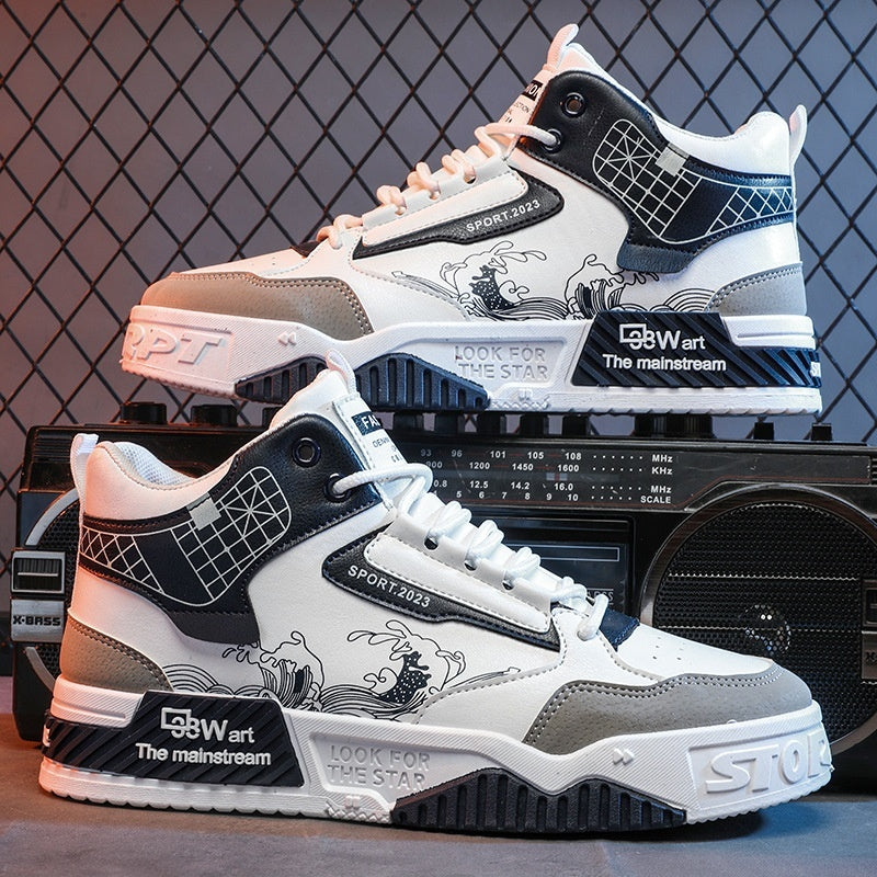 Men's Shoes - Increased Easy Wear Borad Shoe Summer Casual Sports High-top Trendy Shoes