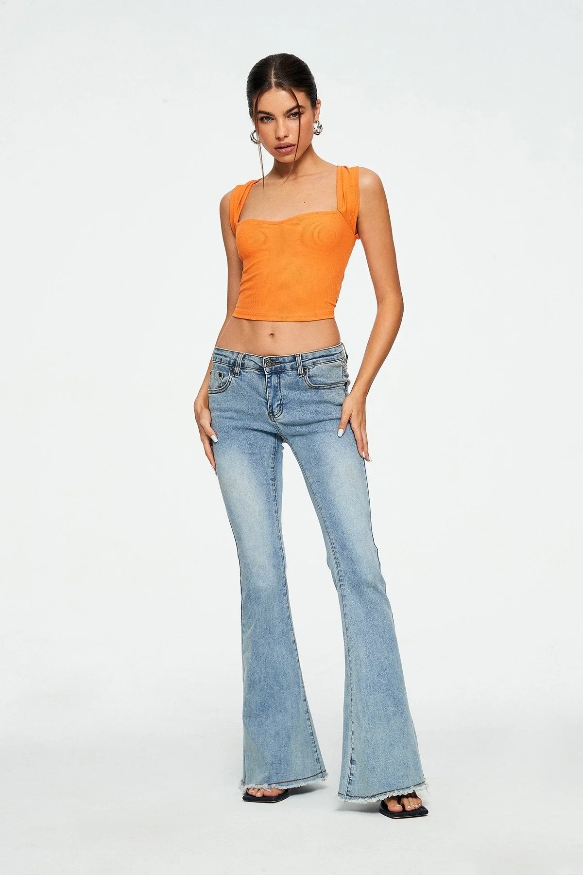 Crop Top Sweetheart Ribbed Sleeveless
