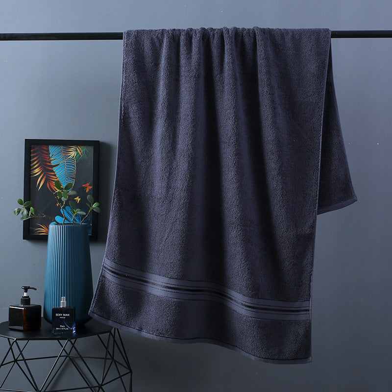 Pure Color Thick Cotton Bath Towel Set Towel Set - Increased Pure Cotton Beach Towel Beauty Salon Bath Towel