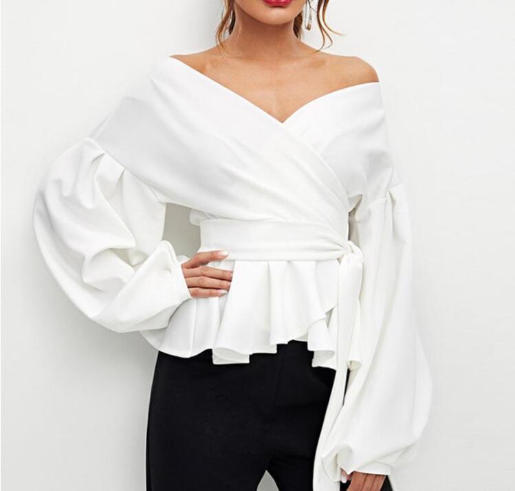 Women Sexy Shirts Bowknot Shirt