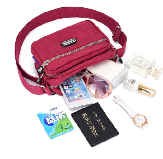 Messenger Bag - Small Square Simple And Versatile Nylon Multi Compartment Bag