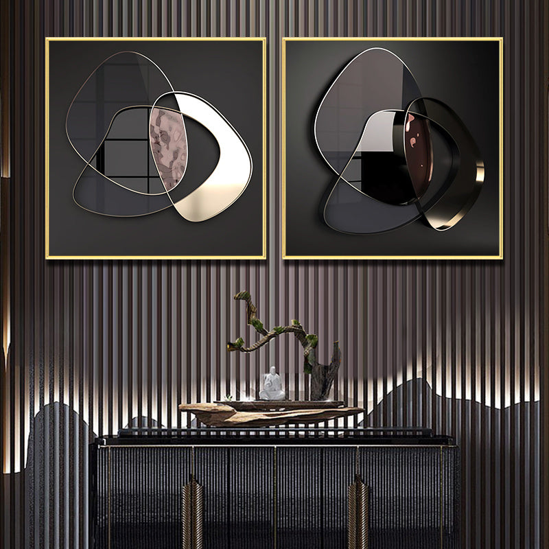 Modern Abstract 3D Metal Effect Canvas Art - Frameless Contemporary Wall Decor - JumoShop