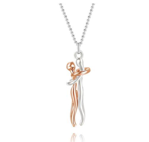 Love Hug Necklace - Unisex Men Women Couple Jewelry Chain Valentines Day Lover Gift