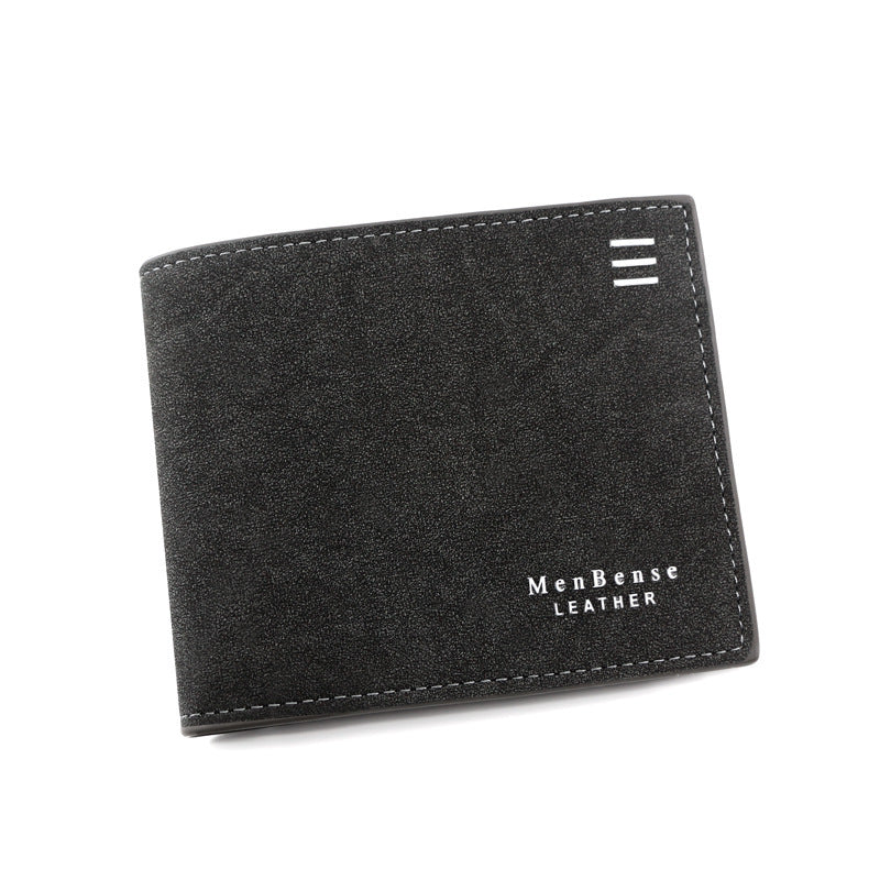 New Personalized Men's Short Wallet - Fashion Silk Screen Wallet Men's Frosted Clutch Wallet