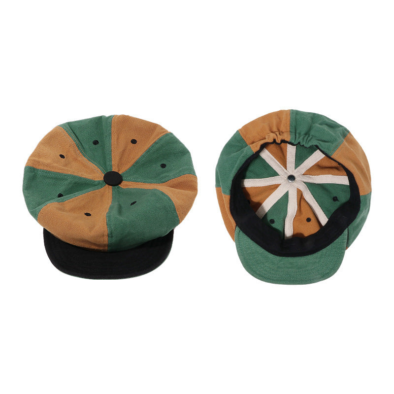 Color Matching Tension Adjustment Beret -  Soft Brim Hat