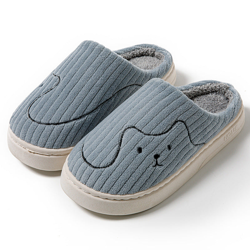 Striped Cat Slippers - Indoor Couple Non-slip Floor Bedroom Slipper Winter Warm Plush House Shoes Women Men