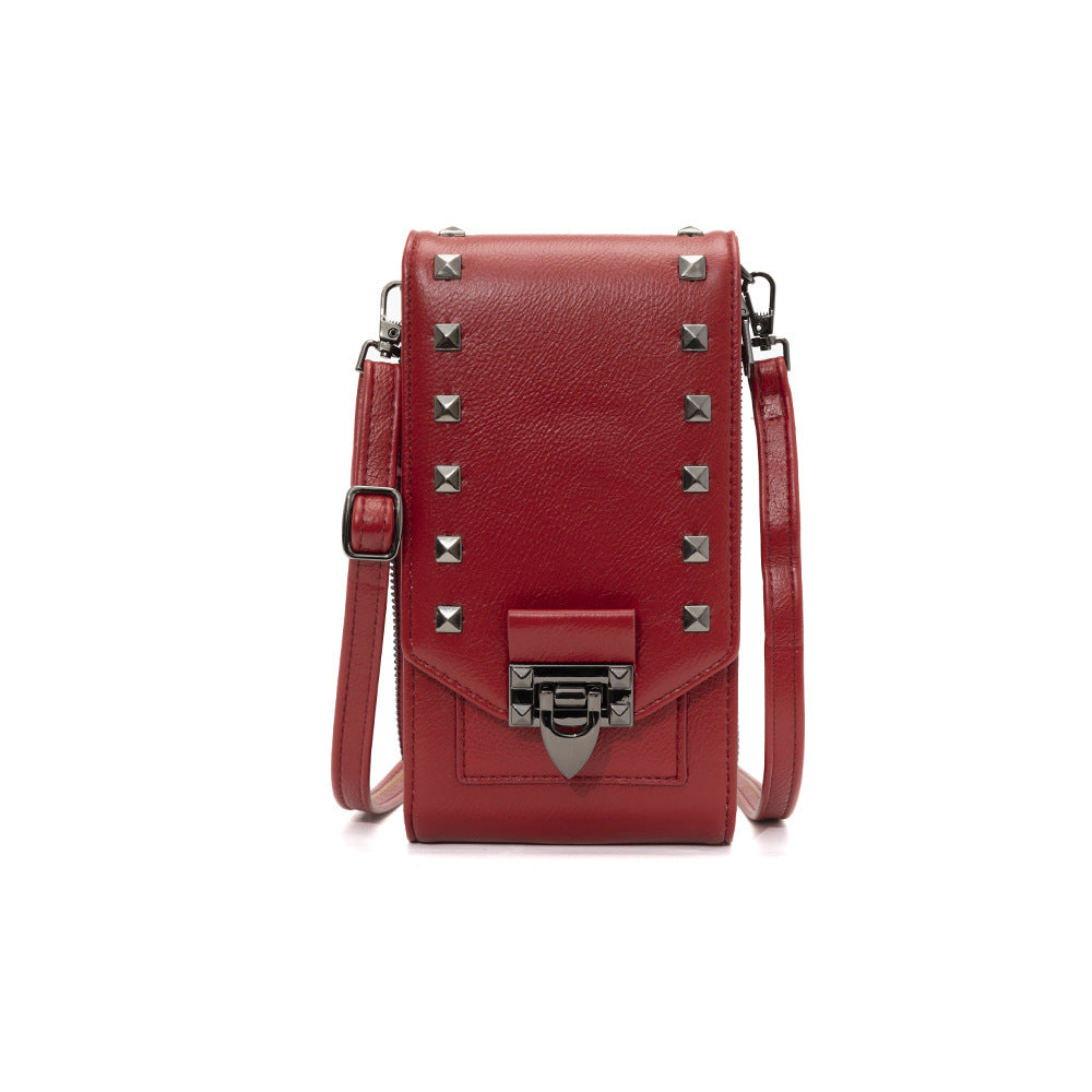 Rivet Design Shoulder Bags - Mobile Phone Handbag Solid Color Crossbody Bags Women