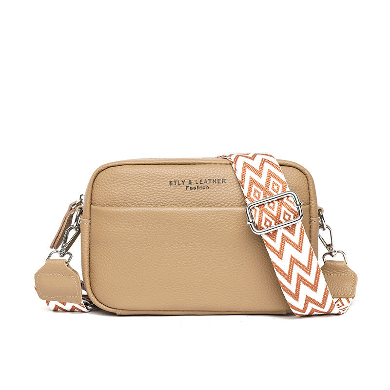 Fashion Shoulder Crossbody Bags With Rhombus Embroidered Wide Shoulder Strap - Cute Small Square Bag Women