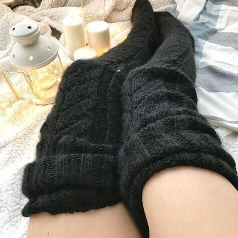 Winter Socks - Over The Knee Lengthened Long Tube Knitted Pile Socks