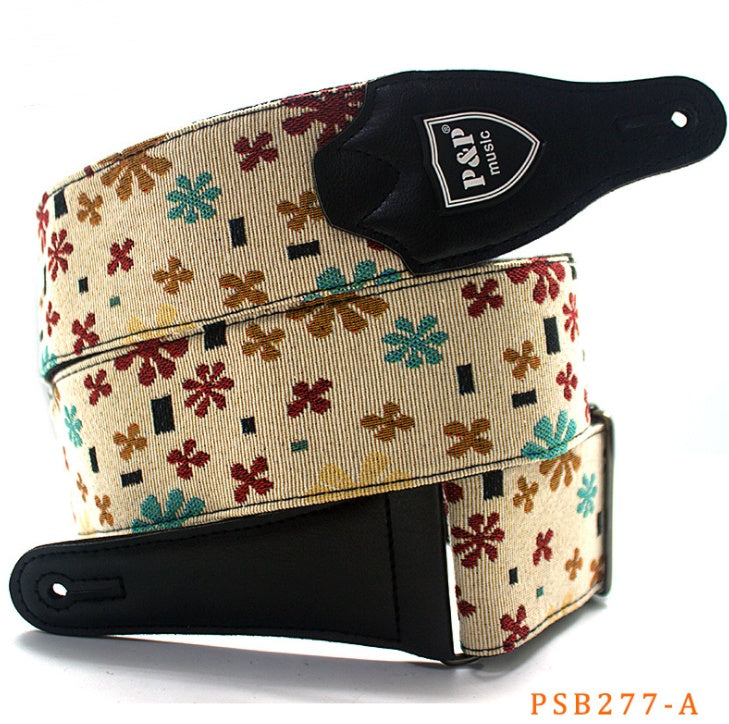 Guitar Bass Strap -- embroidery thickening and widening
