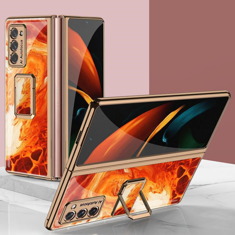 Folding Vertical Clock Phone Case -Full Inclusive Personality Male