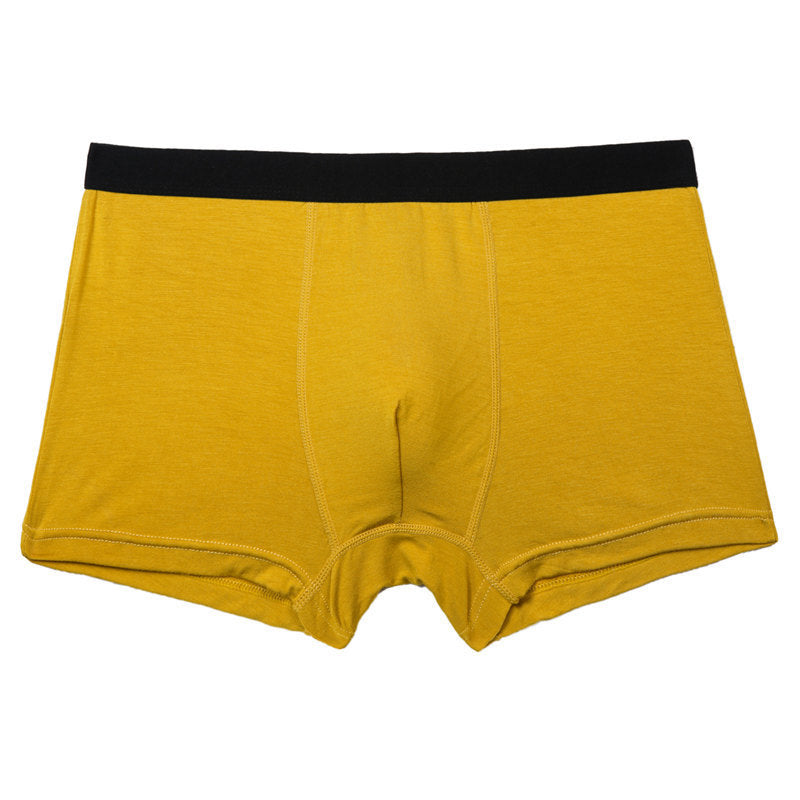 Pure Color Bamboo Fiber Men's Underwear