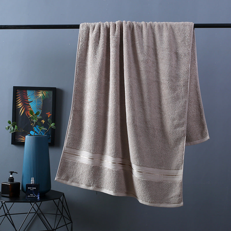 Pure Color Thick Cotton Bath Towel Set Towel Set - Increased Pure Cotton Beach Towel Beauty Salon Bath Towel