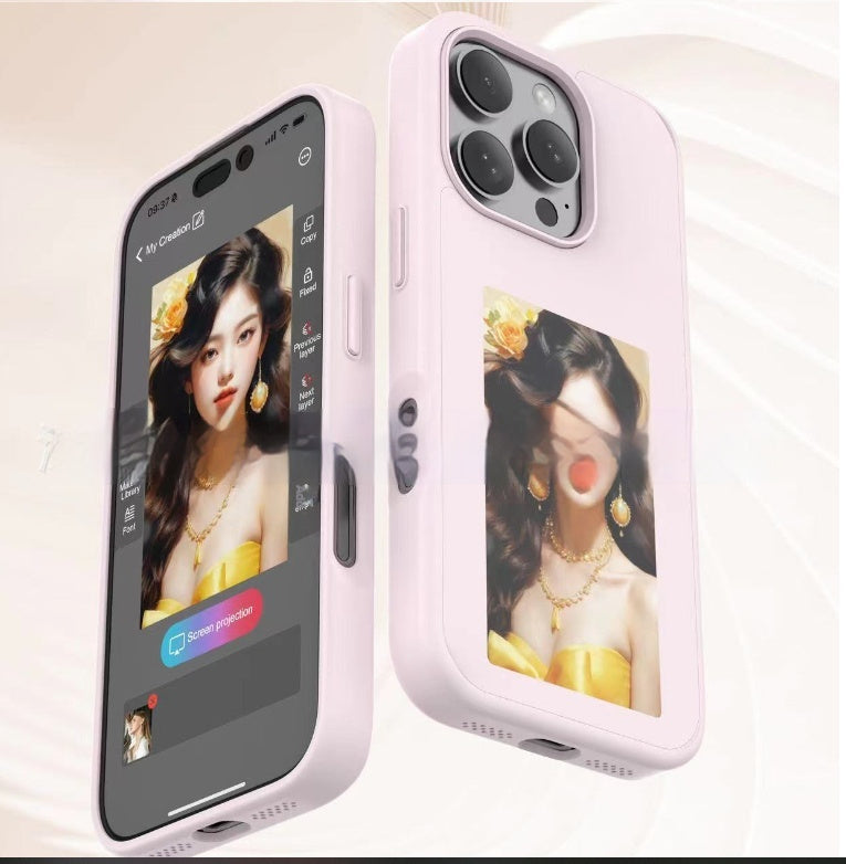 E-ink Screen Phone Case - Unlimited Screen Projection Personalized Phone Cover Battery Free New Designer Luxury Phone Case