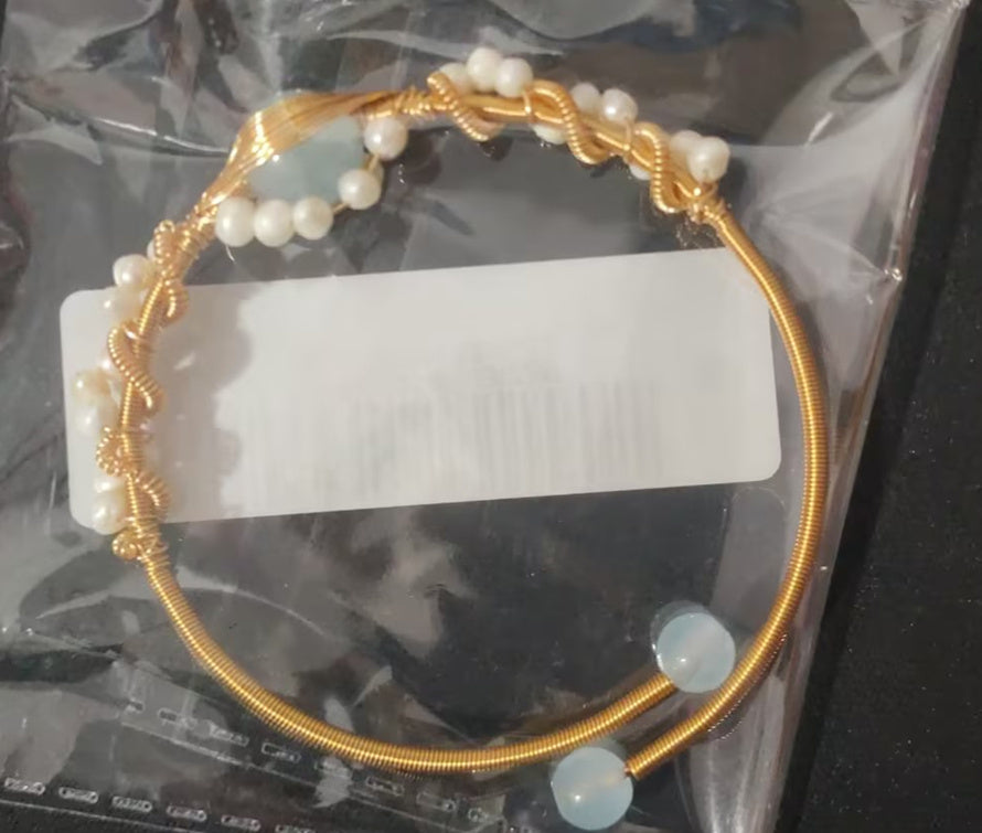 Pearl Bracelets For Women - Gold Plating Pearl Bracelet Gold Wire Braided Vintage Style Bracelets Cuff Bracelets Fashion Bracelet