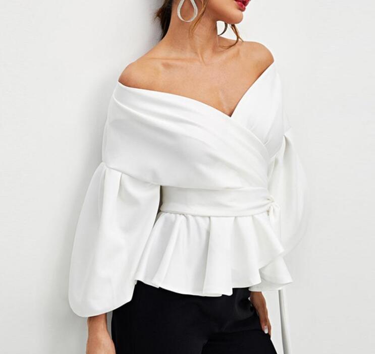 Women Sexy Shirts Bowknot Shirt